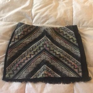 Cute colorful mini skirt with fringe